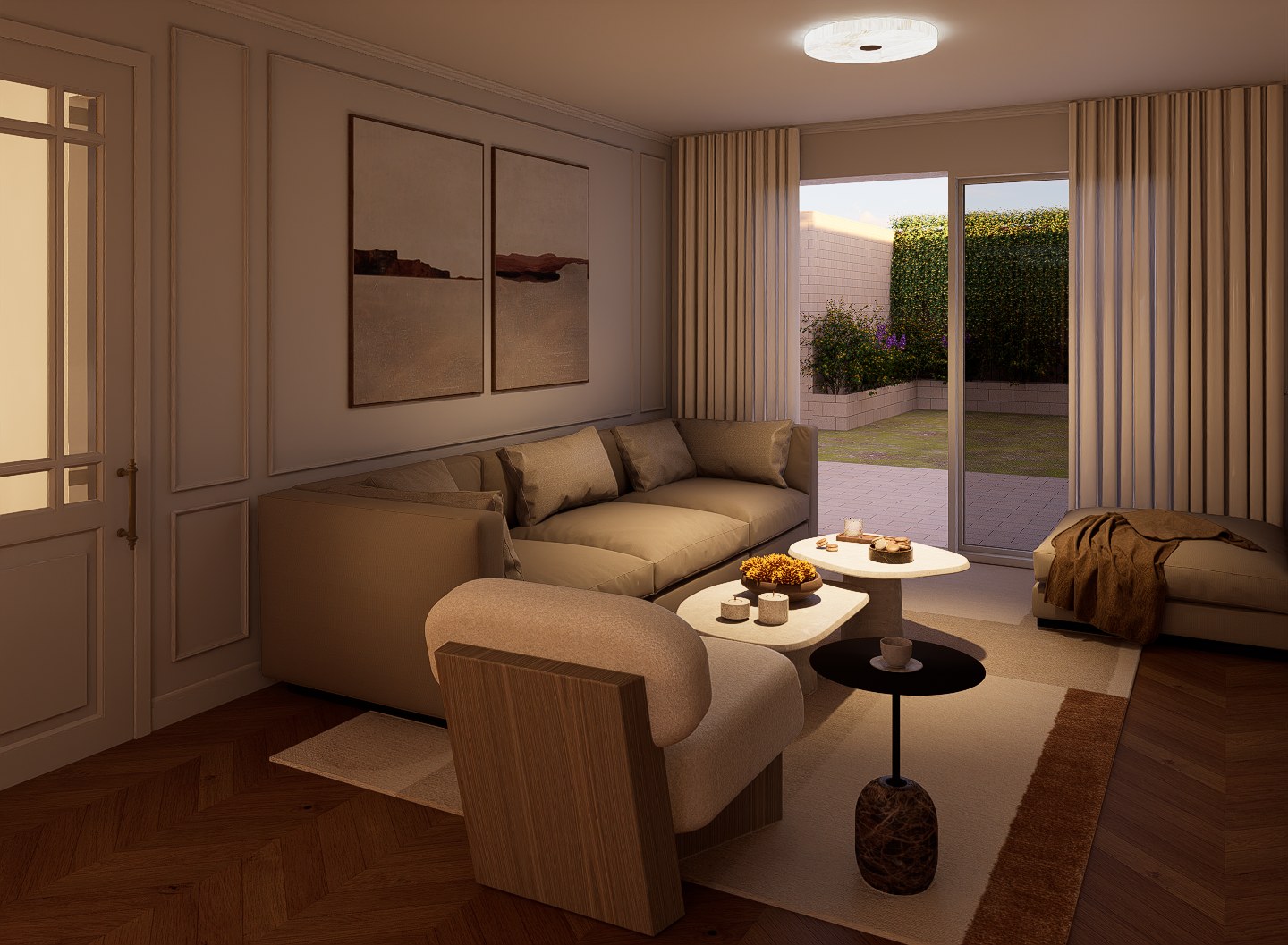 Living room facing the garden